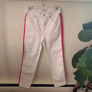 Madewell high rise tuxedo stovepipe white jeans